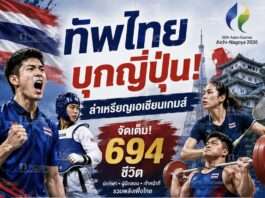 ทัพไทยบุกญี่ปุ่น! 694 ชีวิตล่าเหรียญเอเชียนเกมส์ จัดเต็ม 42 ชนิดกีฬา เปิดศึก “ไอจิ–นาโกยา 2026” 19 ก.ย.เป้าหมายไม่ต่ำ 12 ทอง—ส่งยอดฝีมือไทยชนยักษ์เอเชีย