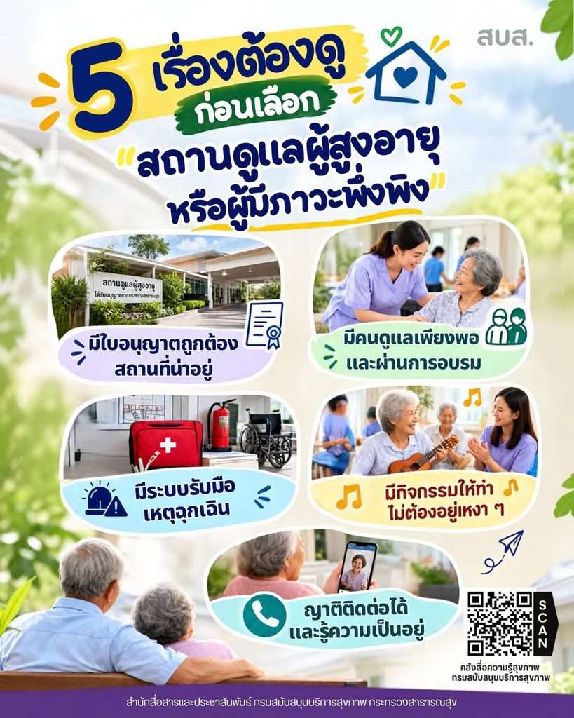 5 ข้อ ก่อนเลือกสถานดูแลผู้สูงอายุ
